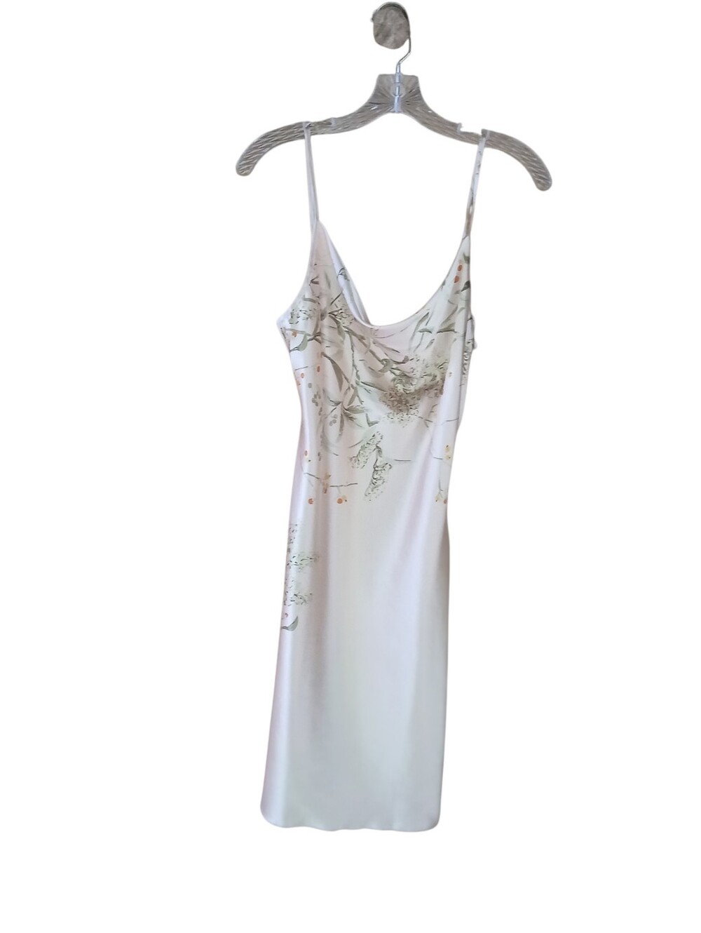 Unbranded Cream Cowl Neck Floral Satin Chemise Medium